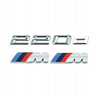 Комплект: шильдик на багажник BMW 220d + 2 эмблемы на крыло - фото