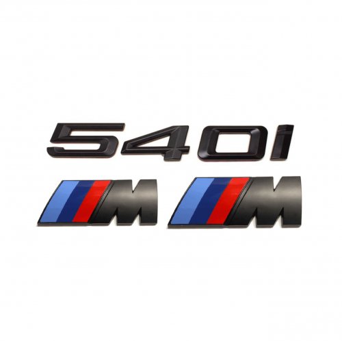 Комплект шильдиков BMW 540 i и 2 эмблемы на крыло - фото