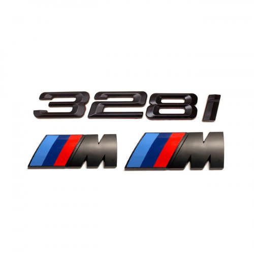 Комплект шильдиков BMW 328 i и 2 эмблемы на крыло - фото