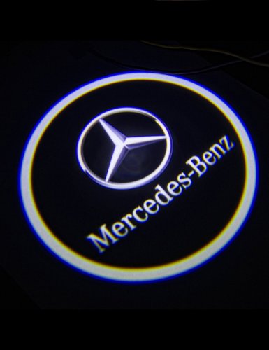Подсветка дверей автомобиля для Mercedes со сверлением - фото фото 2