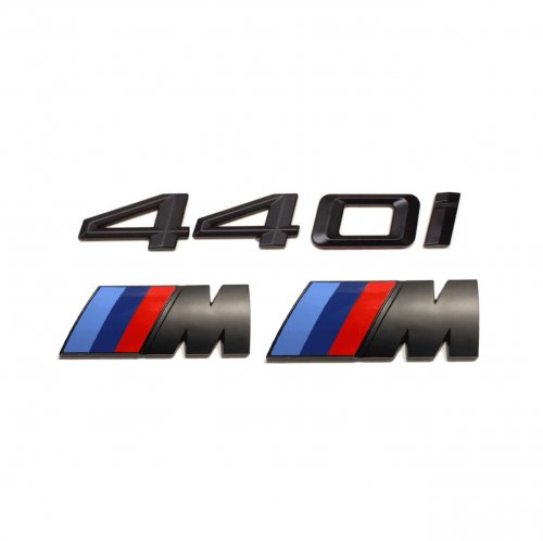 Комплект шильдиков BMW 440i и 2 эмблемы на крыло - фото