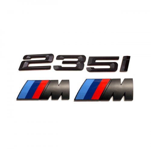 Комплект шильдиков BMW 235 i и 2 эмблемы на крыло - фото