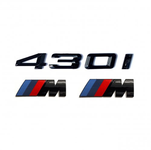 Комплект шильдиков BMW 430i и 2 эмблемы на крыло - фото