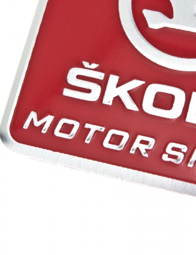 Эмблема для Skoda красная 55x60 - фото фото 5