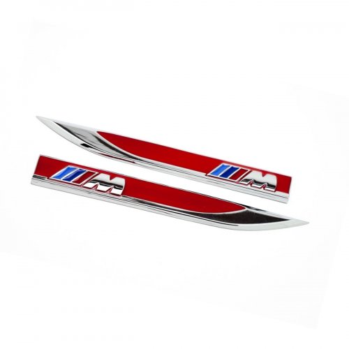 Эмблема стрела на крыло для BMW M-power красная 2 шт - фото фото 4