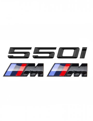 Эмблема на багажник для BMW 550 i и M на крыло черный глянец - фото фото 6