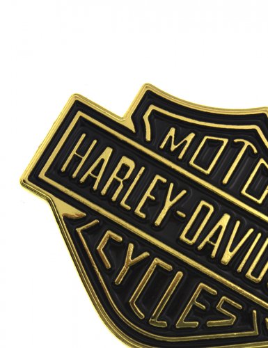 Эмблема Harley-Davidson золотисто-черная алюминиевая - фото фото 5
