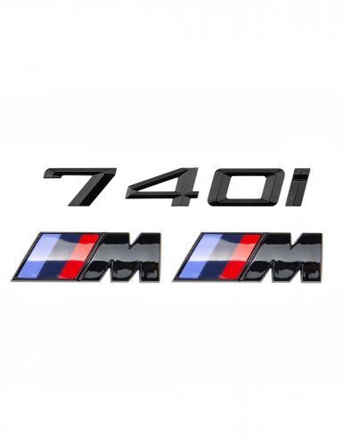 Эмблема на багажник для BMW 740 i и M на крыло черный глянец - фото фото 6