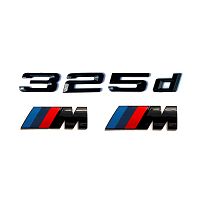 Комплект шильдиков BMW 325 d и 2 эмблемы на крыло - фото