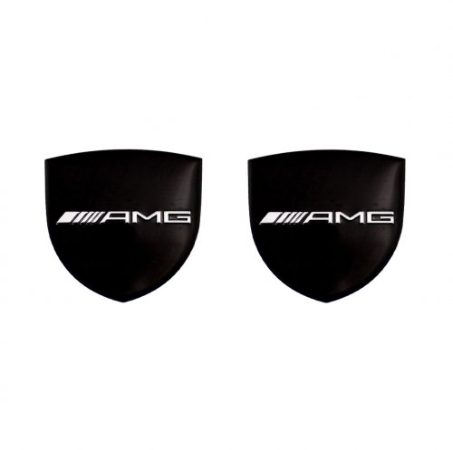 Комплект: эмблема универсальная AMG герб черная 2 шт. - фото
