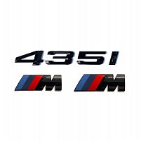 Комплект шильдиков BMW 435i и 2 эмблемы на крыло - фото