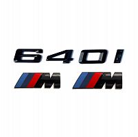 Комплект шильдиков BMW 640 i и 2 эмблемы на крыло - фото