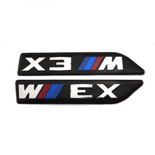 Комплект алюминиевых шильдиков для BMW X3M - фото