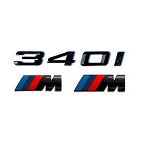 Комплект шильдиков BMW 340 i и 2 эмблемы на крыло - фото