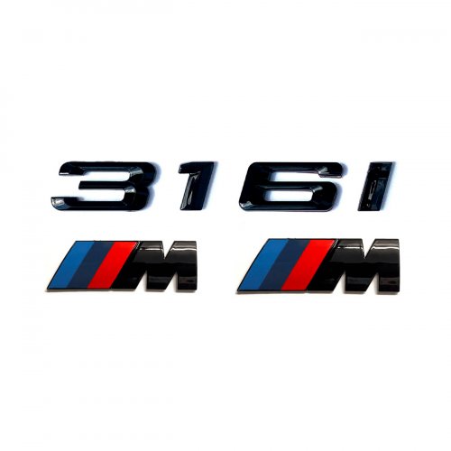 Комплект шильдиков BMW 316 i и 2 эмблемы на крыло - фото