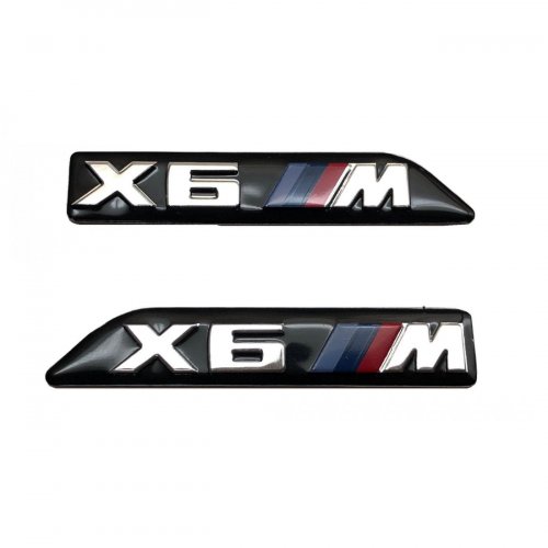 Комплект алюминиевых шильдиков для BMW X6M 2 шт. - фото