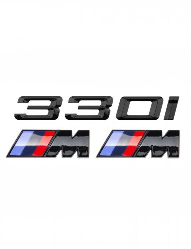 Эмблема на багажник для BMW 330 i и M на крыло черный глянец - фото фото 6