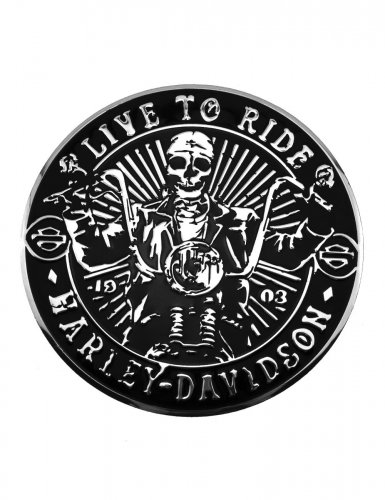 Эмблема Harley-Davidson череп алюминиевая - фото