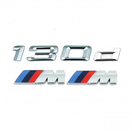 Комплект: шильдик на багажник BMW 130 d + 2 эмблемы на крыло - фото