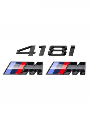 Эмблема на багажник для BMW 418i и M на крыло черный глянец - фото фото 6
