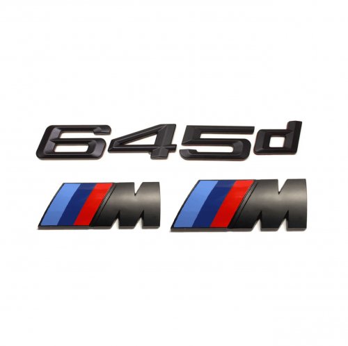 Комплект: шильдик на багажник BMW 645 d + 2 эмблемы на крыло - фото