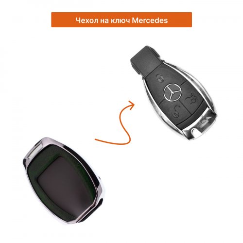 Чехол на ключ для Mercedes зеленый - фото фото 2