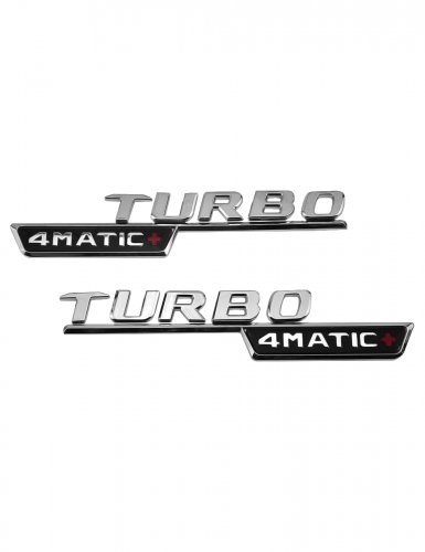 Комплект эмблем на крыло Turbo 4matic+ хром - фото фото 7
