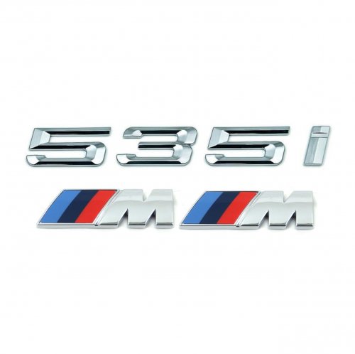 Комплект: шильдик на багажник BMW 535i + 2 эмблемы на крыло - фото