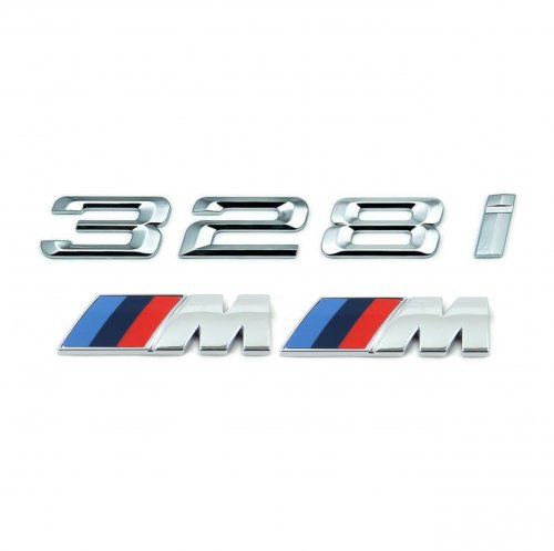 Комплект: шильдик на багажник BMW 328i + 2 эмблемы на крыло - фото