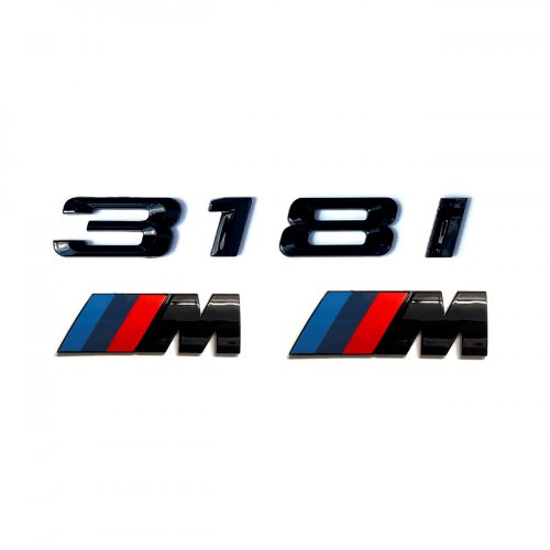 Комплект шильдиков BMW 318 i и 2 эмблемы на крыло - фото