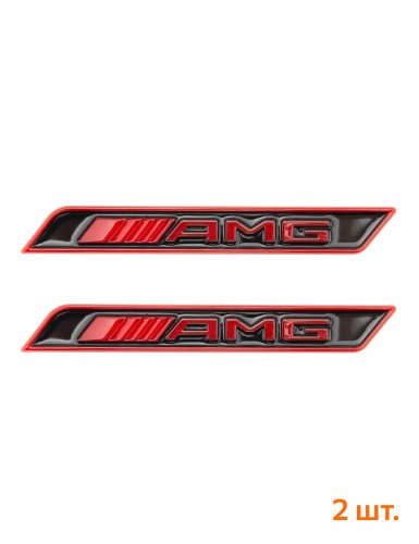 Эмблема на крыло для Mercedes AMG красный 2 шт. - фото фото 6