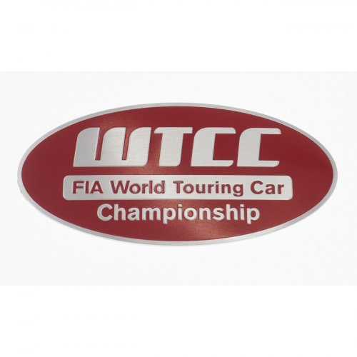 Эмблема FIA World Touring Car Championship красная 85x45 мм - фото