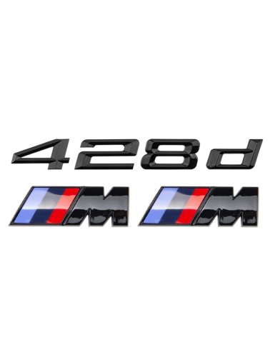 Эмблема на багажник для BMW 428d и M на крыло черный глянец - фото фото 6