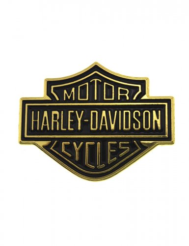 Эмблема Harley-Davidson золотисто-черная алюминиевая - фото фото 6
